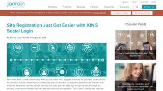 Site Registration Just Got Easier with XING Social Login | Janrain
