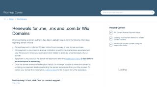 Renewals for .me, .mx and .com.br Wix Domains | Help Center | Wix.com