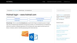 Hotmail login - www.hotmail.com
