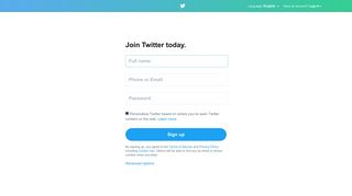 Sign up for Twitter