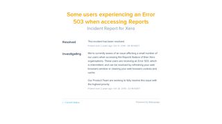 Xero Status - Some users experiencing an Error 503 when accessing ...