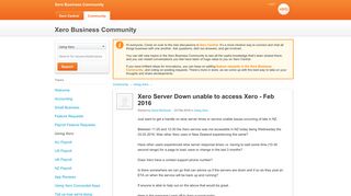 Xero Server Down unable to access Xero - Feb 2016 - Xero Community