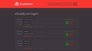 virtualdj.com passwords - BugMeNot