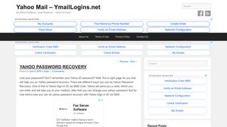 Yahoo Password Recovery - Yahoo Mail - YmailLogins.net