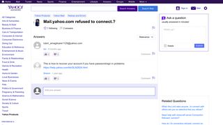 mail.yahoo.com refused to connect.? | Yahoo Answers