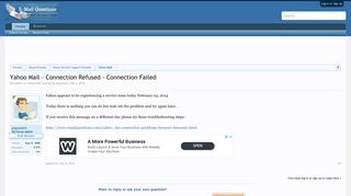 Yahoo Mail - Connection Refused - Connection Failed | Email Questions