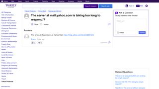The server at mail.yahoo.com is taking too long to respond ...