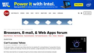 Can't access Yahoo - Forums - CNET