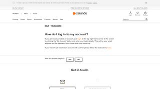 How do I log in to my account? - Zalando