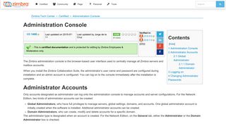 Administration Console - Zimbra :: Tech Center - Zimbra Wiki