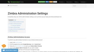 Zimbra Administration Settings | Greenview Data