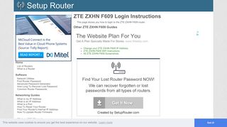 How to Login to the ZTE ZXHN F609 - SetupRouter