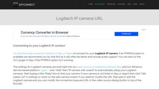 Connect to Logitech IP cameras
