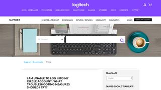 I am unable to log into my Circle account. What ... - Logitech Support