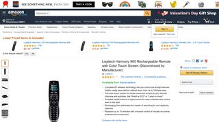 Amazon.com: Logitech Harmony 900 Rechargeable Remote with ...