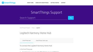 Logitech Harmony Home Hub – SmartThings UK Support