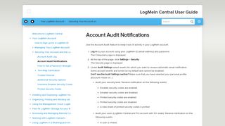 LogMeIn Central User Guide – Account Audit Notifications