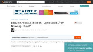 LogMeIn Audit Notification - Login failed...from Nanyang, China ...