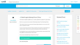 Solved: Failed Login Attempt from China - LogMeIn Community