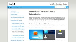 Access Code? Password? About Authentication - LogMeIn Pro User ...