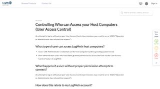 Controlling Who can Access your Host Computers ... - LogMeIn Support