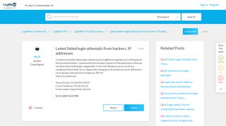 Latest failed login attempts from hackers. IP addr... - LogMeIn ...