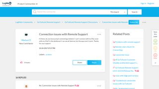 Connection issues with Remote Support - LogMeIn Community