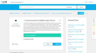 Solved: Cannot connect to LogMeIn login service - LogMeIn Community