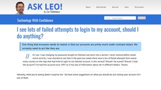 I see lots of failed attempts to login to my account, should I do anything ...