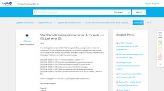 Start Console communication error. Error code (0) - LogMeIn Community