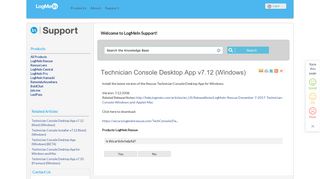 Technician Console Desktop App v7.12 (Windows) - LogMeIn Support