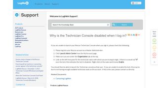 FAQ: Why is the Technician Console disabled when I log in?