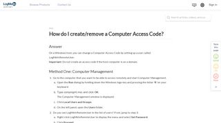How do I create/remove a Computer Access Code? - LogMeIn Support