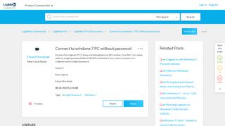 Connect to windows 7 PC without password - LogMeIn Community