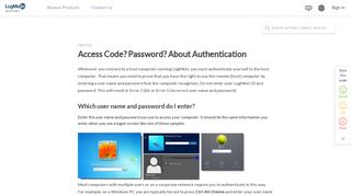 Access Code? Password? About Authentication - LogMeIn Support