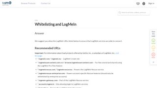 Whitelisting and LogMeIn - LogMeIn Support - LogMeIn, Inc.