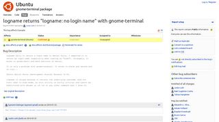 Bug #1537645 “logname returns “logname: no login name” with gnom ...