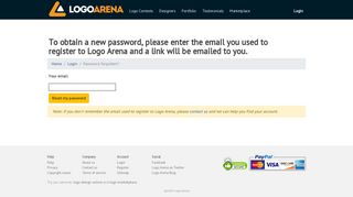 Password Lost | Logo Arena