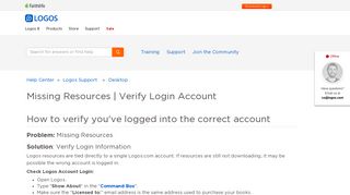 Missing Resources | Verify Login Account – Logos Help Center