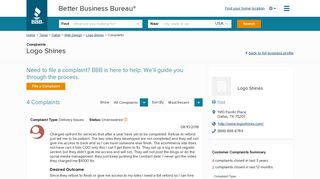 Logo Shines | Complaints | Better Business Bureau® Profile