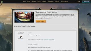 How To Change Login Screen - League of Legends Community