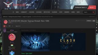 CLASH(EUW) Master Signup thread- Nov 18th - League of Legends - DI ...