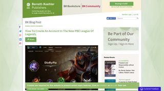 How To Create An Account In The New PBE League Of Legends