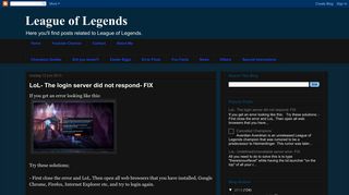 League of Legends: LoL- The login server did not respond- FIX