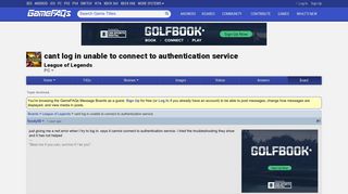 cant log in unable to connect to authentication service - League of ...