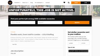 Flexible work, Event staff in London – LOLA Staffing~ - Student Job