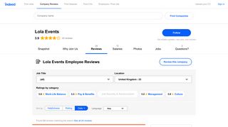 Working at Lola Events: Employee Reviews | Indeed.co.uk