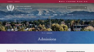 Admissions | School of Allied Health Professions - Loma Linda ...