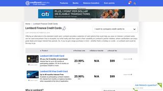 Lombard Finance Credit Cards | Expert Reviews @ CreditCard.com.au