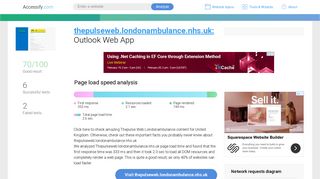 Access thepulseweb.londonambulance.nhs.uk. Outlook Web App